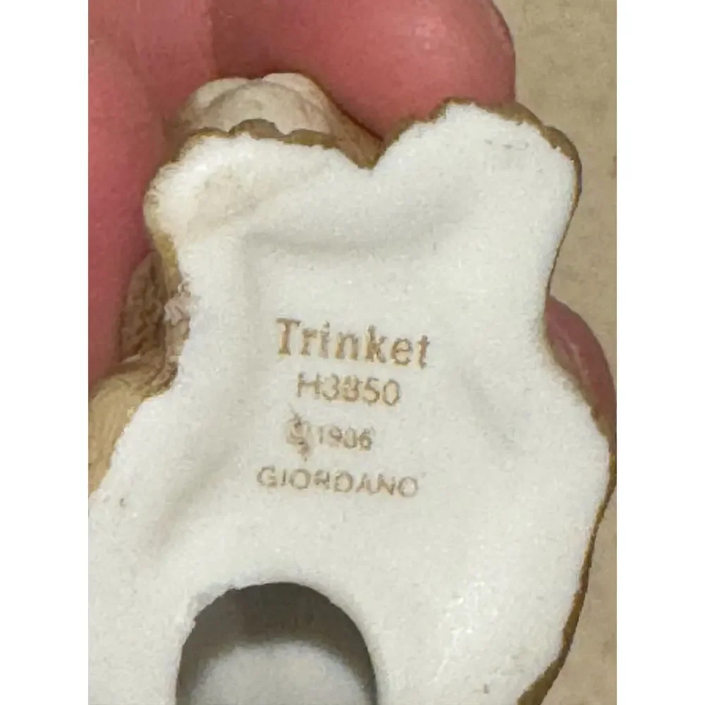 Giordano Miniature Ceramic Figurine Trinket Tabby Cat Kitty 1986